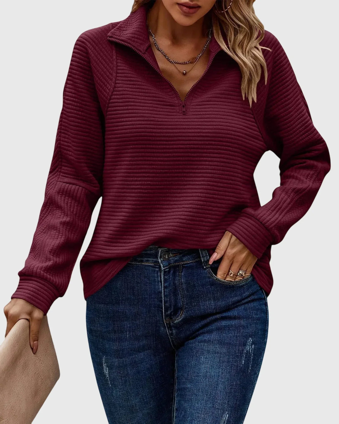Molly | elegant half-zip sweater