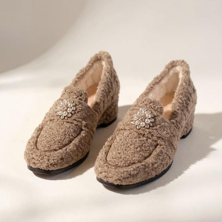 ALBA | Cozy Pearl Slip-On Loafers