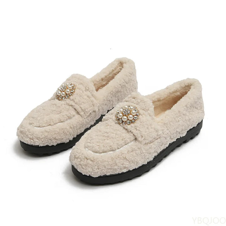 ALBA | Cozy Pearl Slip-On Loafers